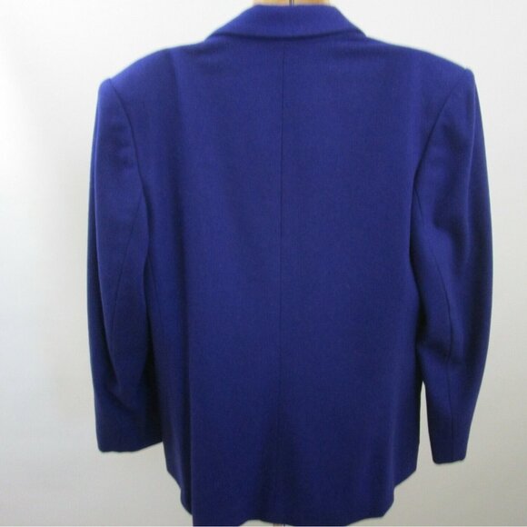 Vintage Koret 100% Wool Blazer Jacket Size 14 Purple Career Button Front EUC - Picture 2 of 8